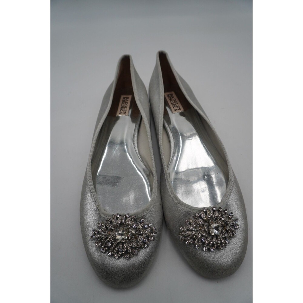 Badgley Mischka Silver Flats with Embellishment